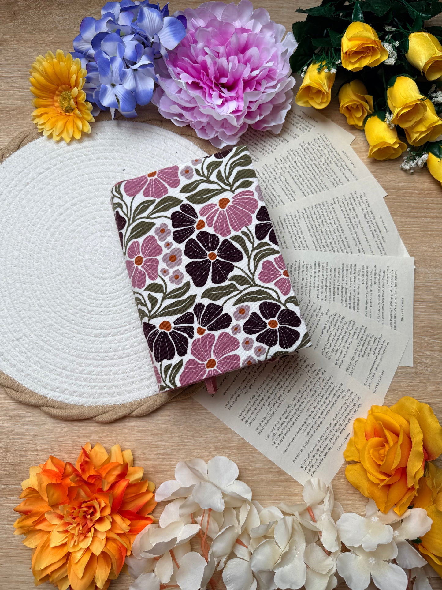 Couvre-livre - Velours Fleuri