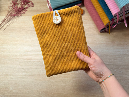 Pochette à Liseuse - Velours Moutarde