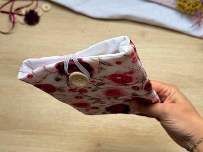 Pochette à Liseuse - Rose sur Borderie