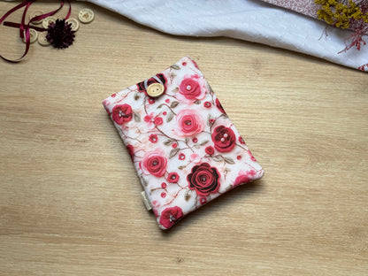 Pochette à Liseuse - Rose sur Borderie