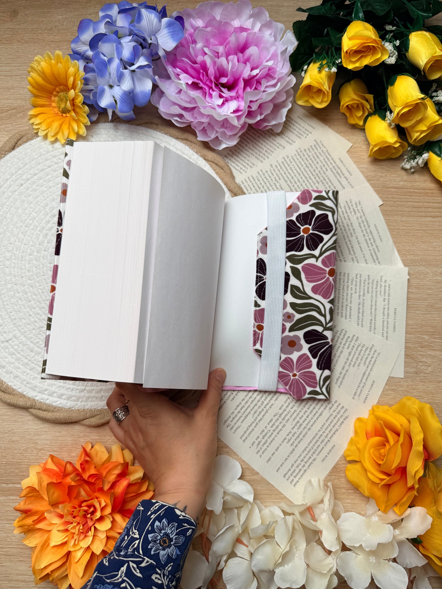 Couvre-livre - Velours Fleuri
