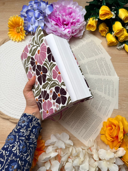 Couvre-livre - Velours Fleuri