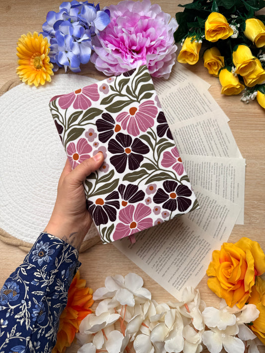 Couvre-livre - Velours Fleuri