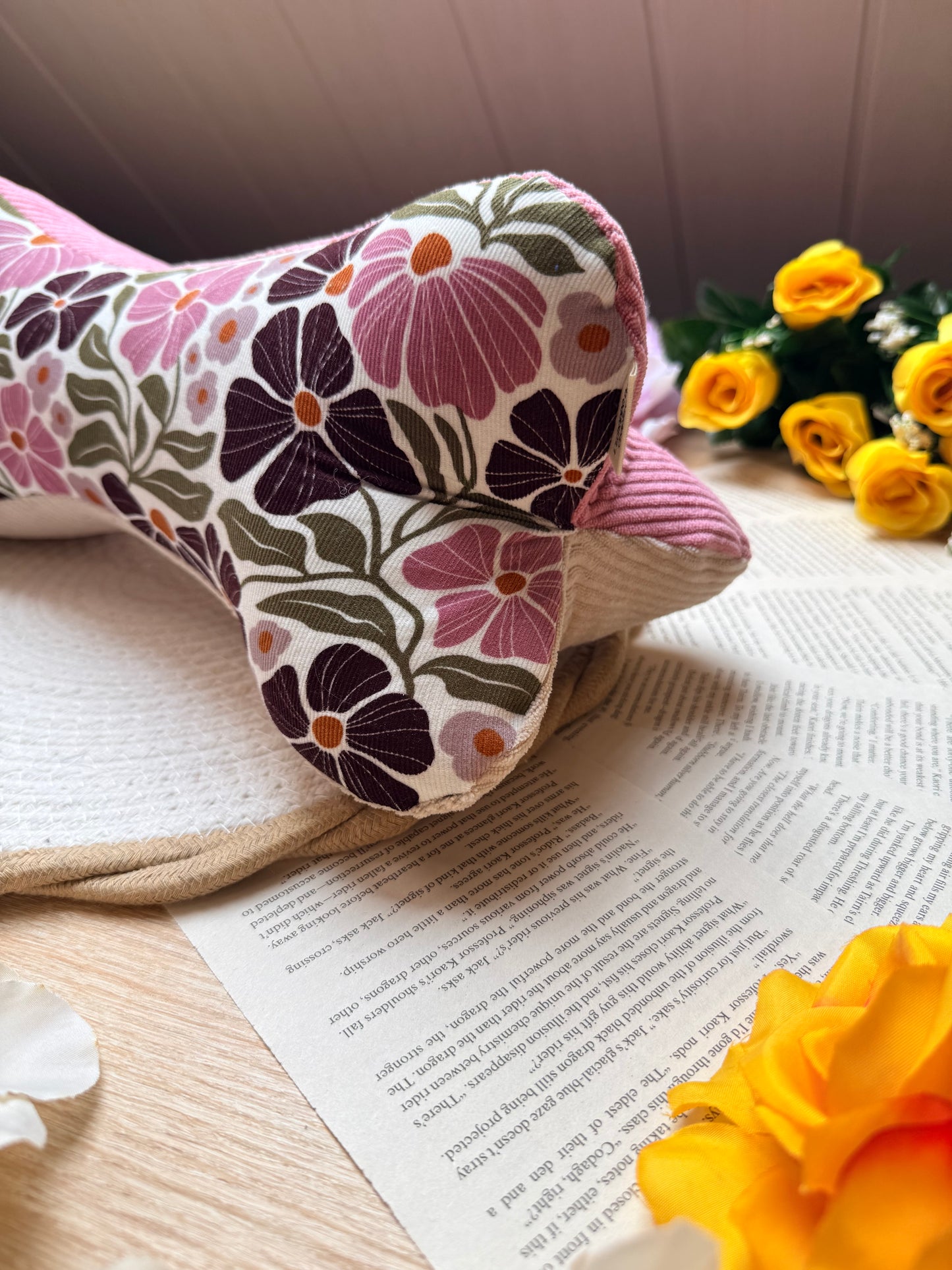Coussin de Lecture - Velours Fleuri