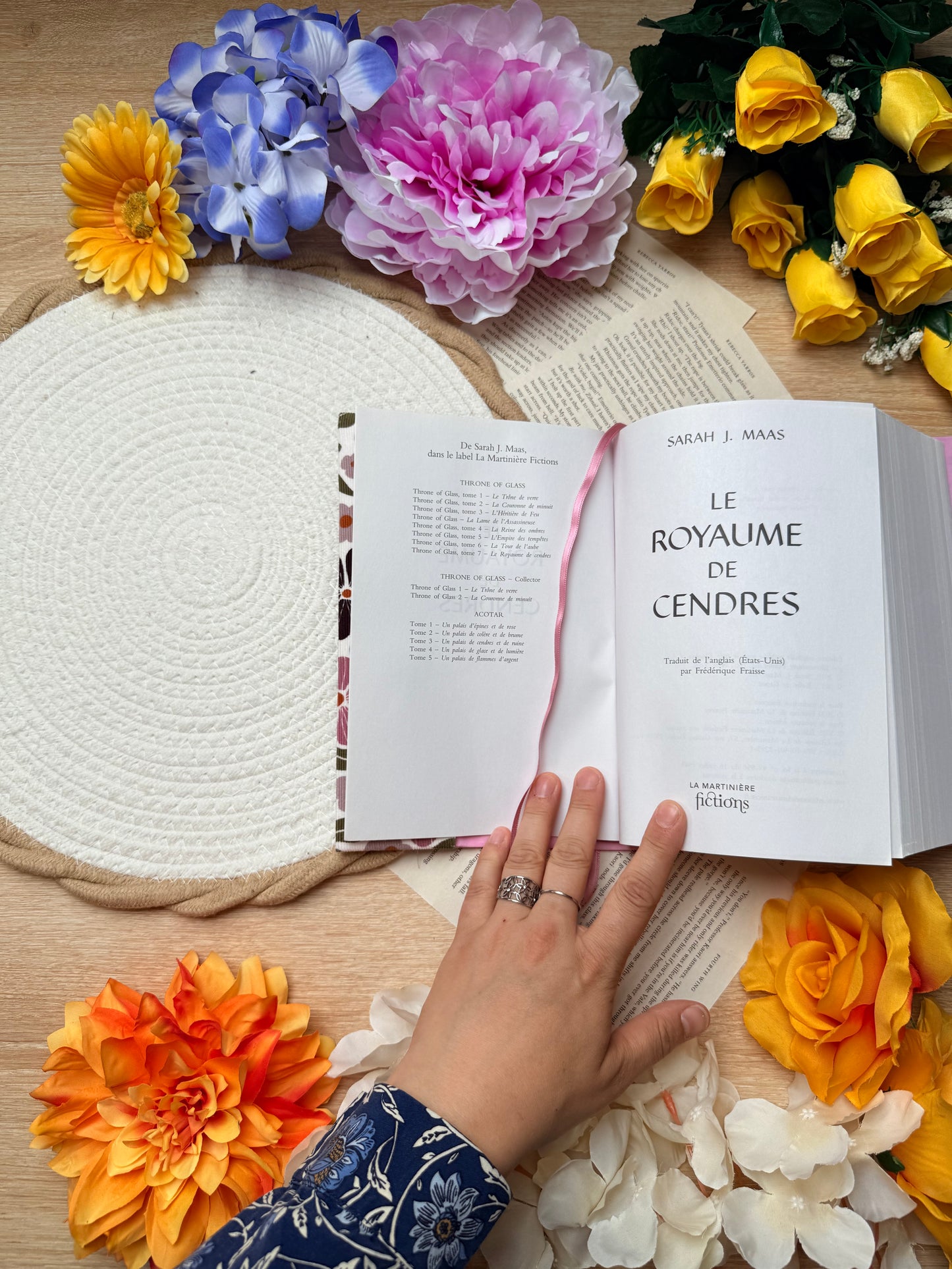 Couvre-livre - Velours Fleuri