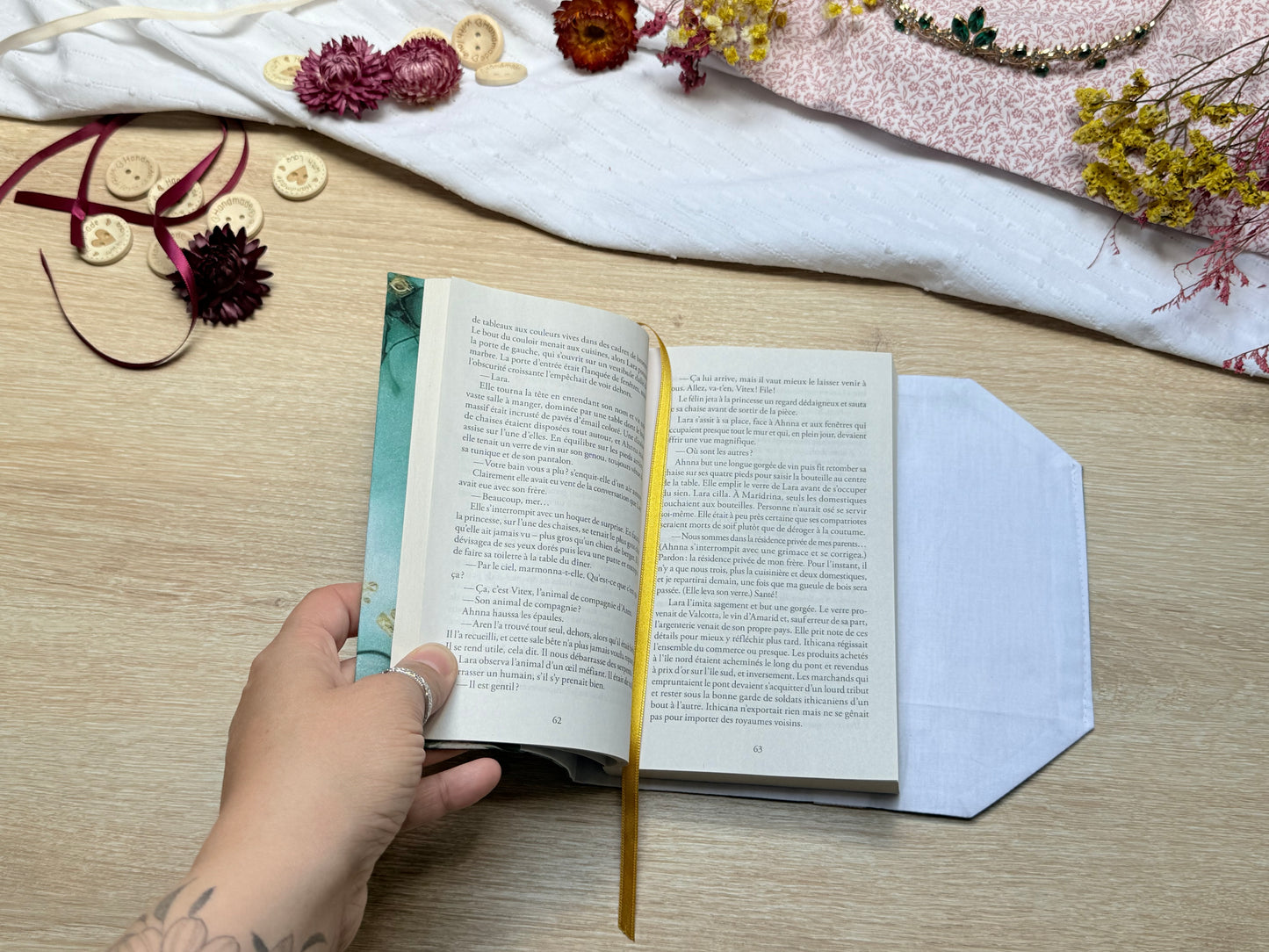 Couvre-livre - Golden Flower