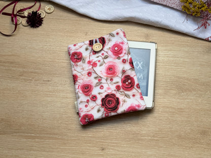 Pochette à Liseuse - Rose sur Borderie