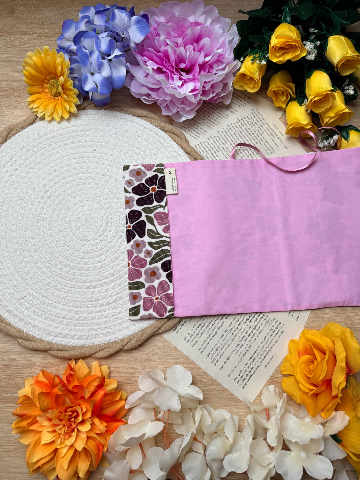 Couvre-livre - Velours Fleuri