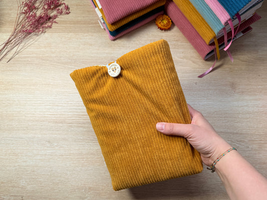 Pochette à livre - Velours Moutarde