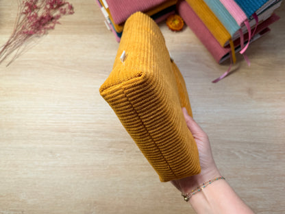 Pochette à livre - Velours Moutarde