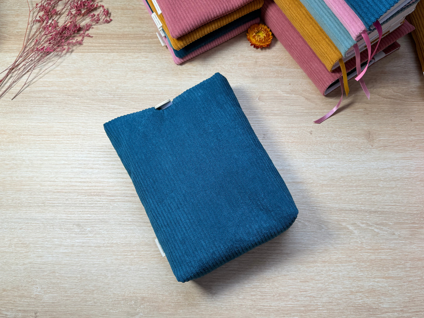 Pochette à livre - Velours Pétrole