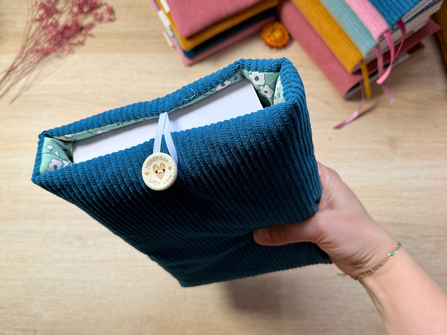 Pochette à livre - Velours Pétrole