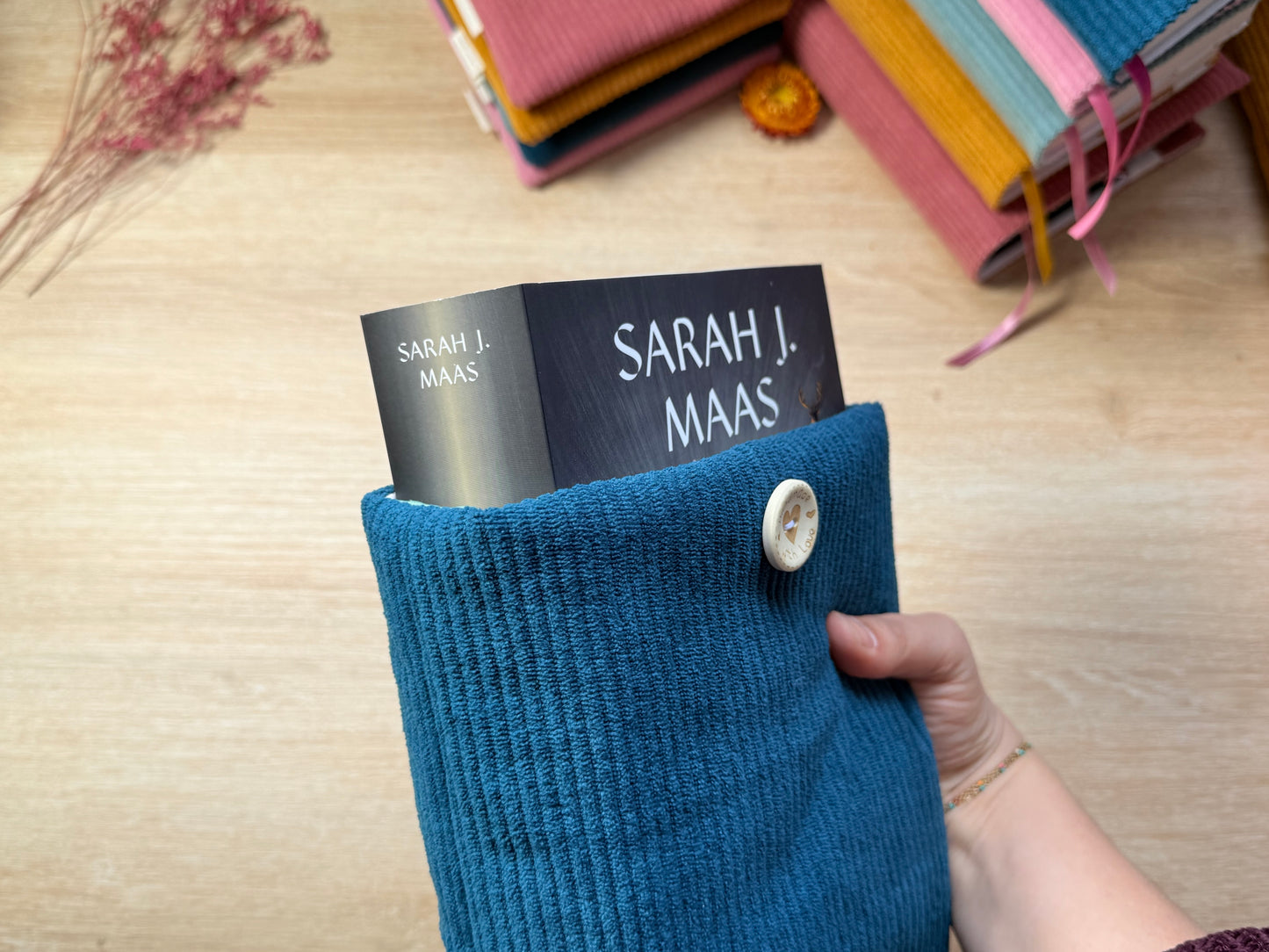 Pochette à livre - Velours Pétrole
