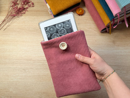 Pochette à Liseuse - Velours Vieux Rose