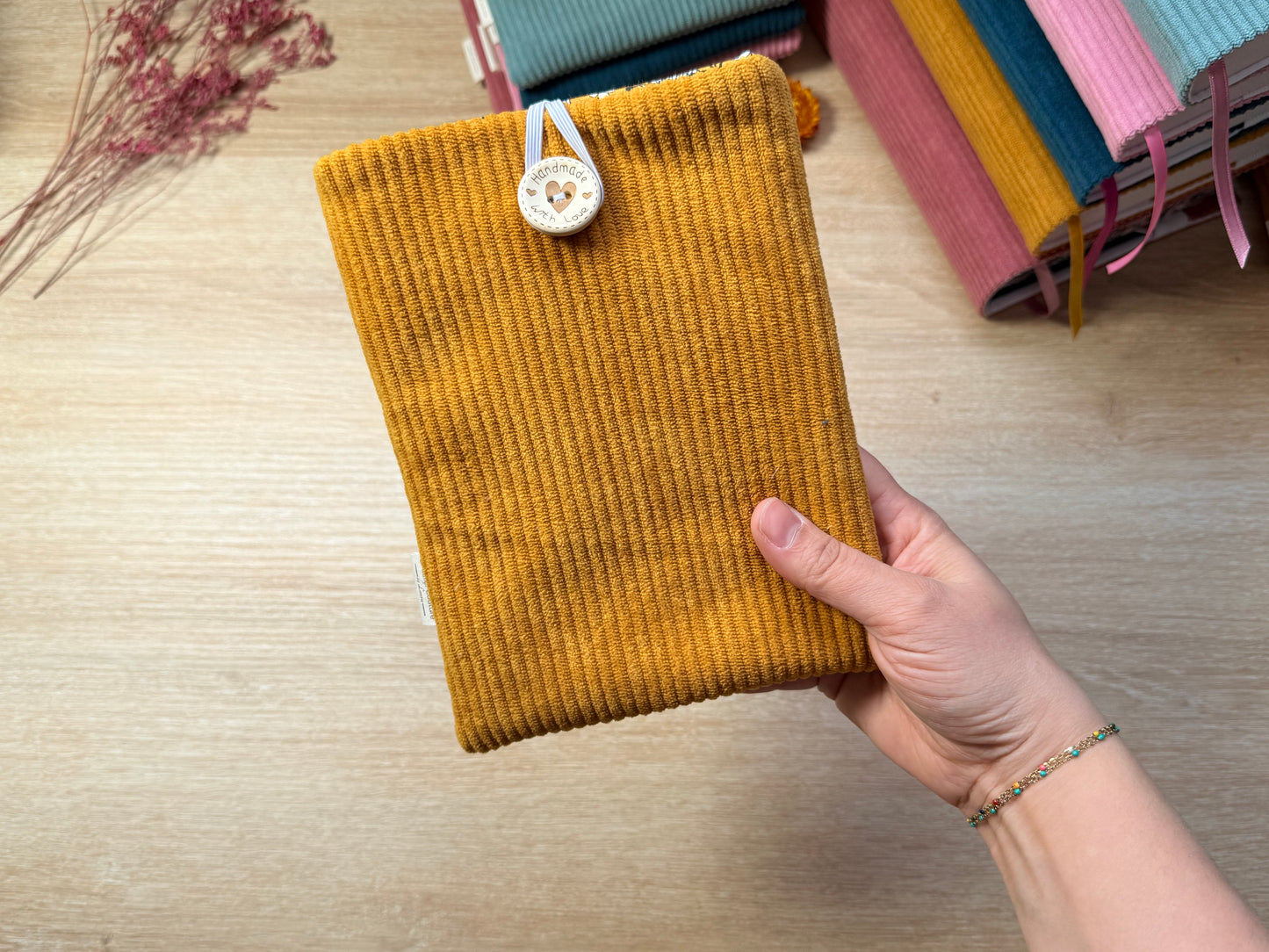 Pochette à Liseuse - Velours Moutarde