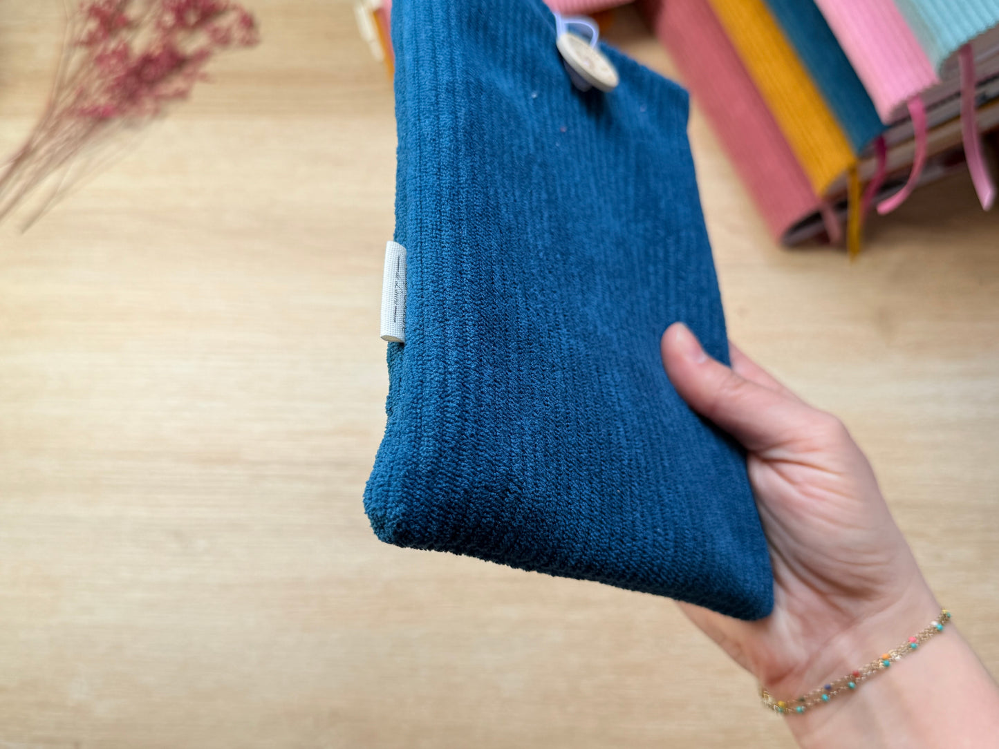 Pochette à Liseuse - Velours Pétrole