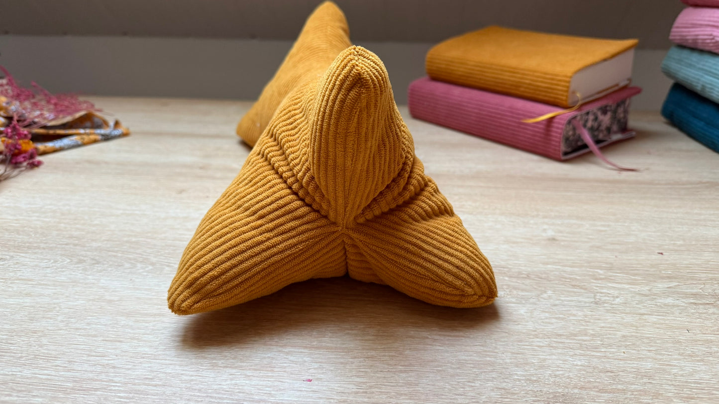 Coussin de Lecture - Velours Moutarde