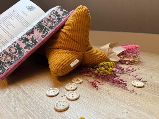 Coussin de Lecture - Velours Moutarde