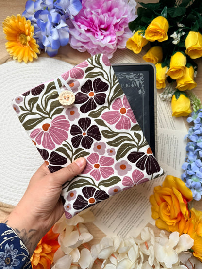 Pochette à Liseuse - Velours fleuri