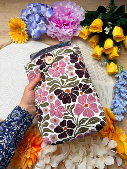 Pochette à livre - Velours fleuri
