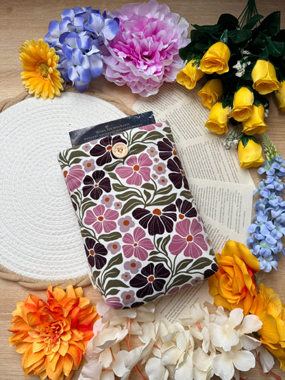 Pochette à livre - Velours fleuri
