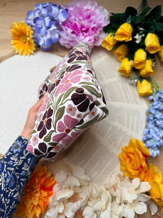 Pochette à livre - Velours fleuri